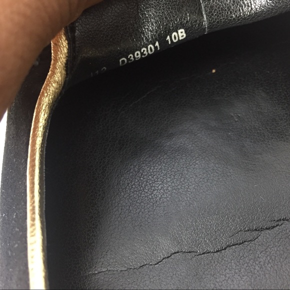 Cole Haan Black Suede Gold Piping Ballet Flats - Picture 5 of 6